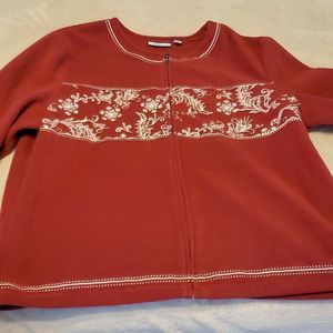 Croft&Barrow red XL women's jacket embroidery